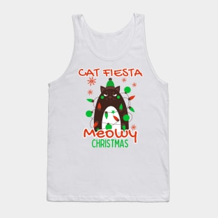 Cat fiesta meowy Christmas Tank Top